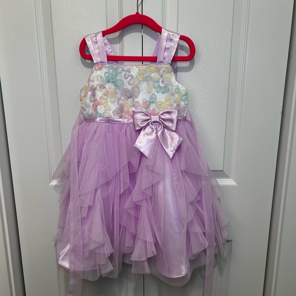 Two Jona Michelle Pastel Floral Special Occasion Sleeveless Dresses Youth